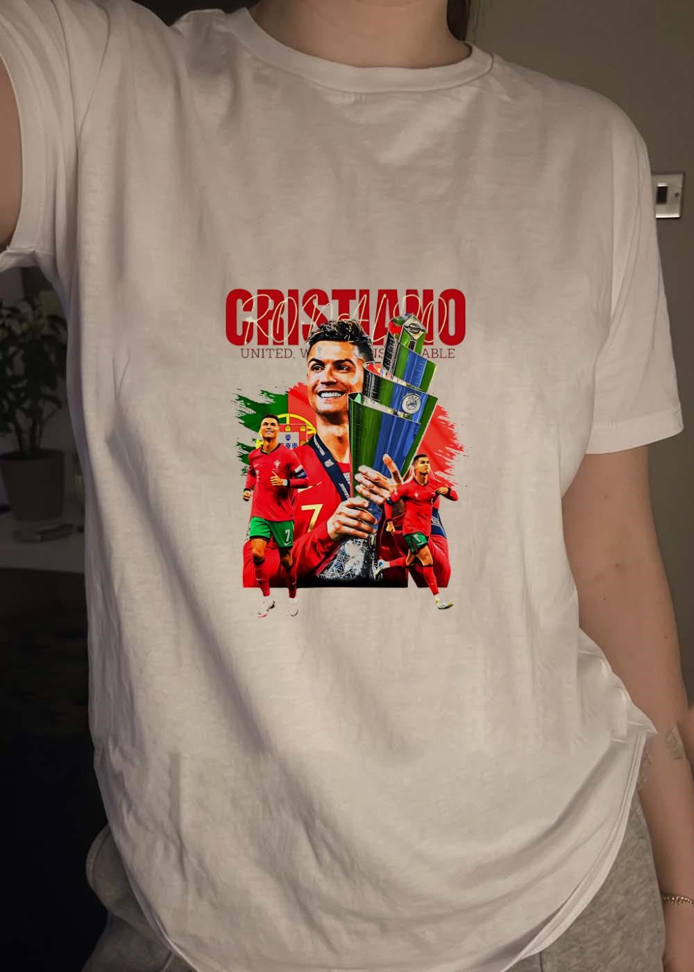Cristiano Ronaldo’ The Legend Lifts the UEFA Nations League Trophy T-Shirt