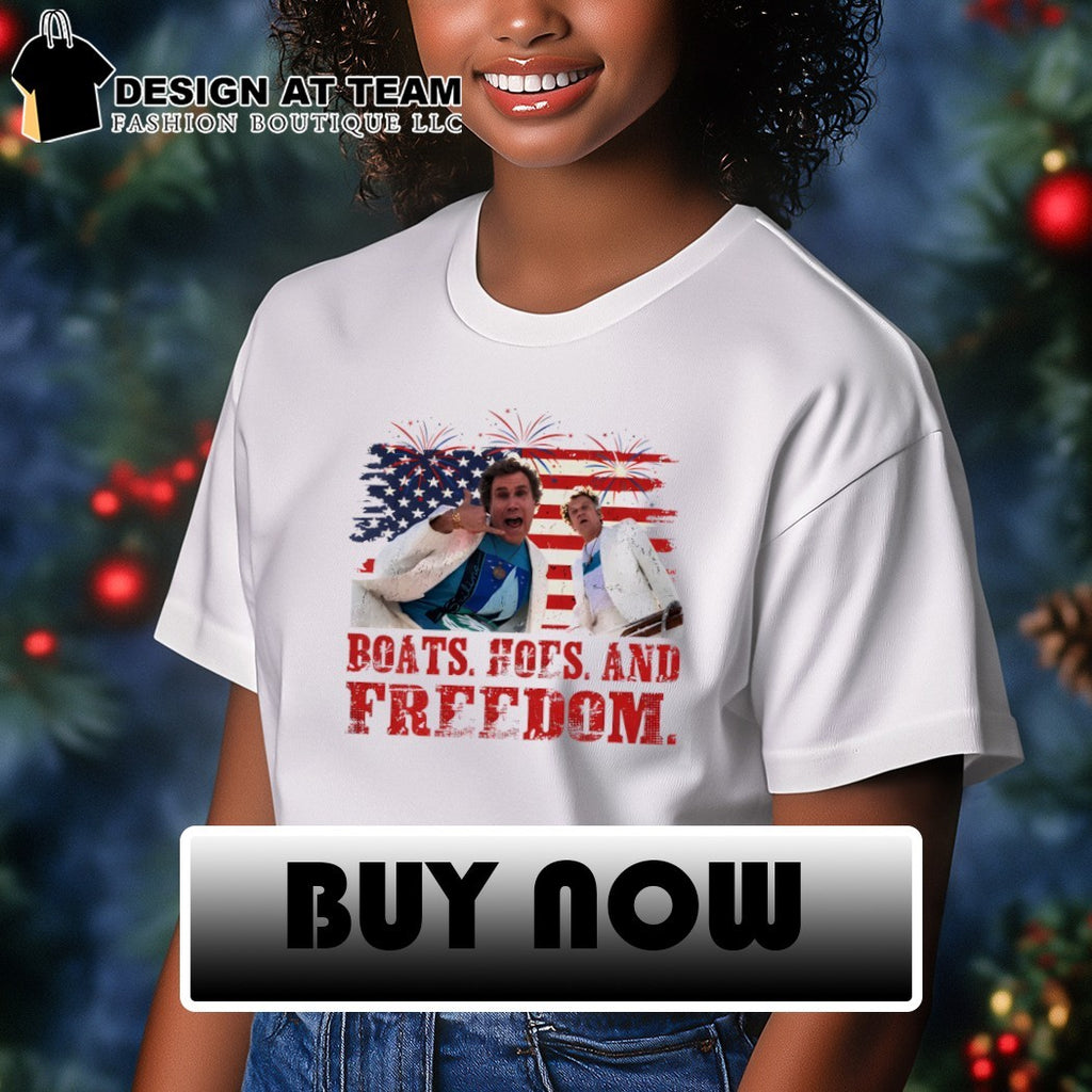 Dale Doback and Brennan Huff American flag Boats Hoes and Freedom 4th of July shirt