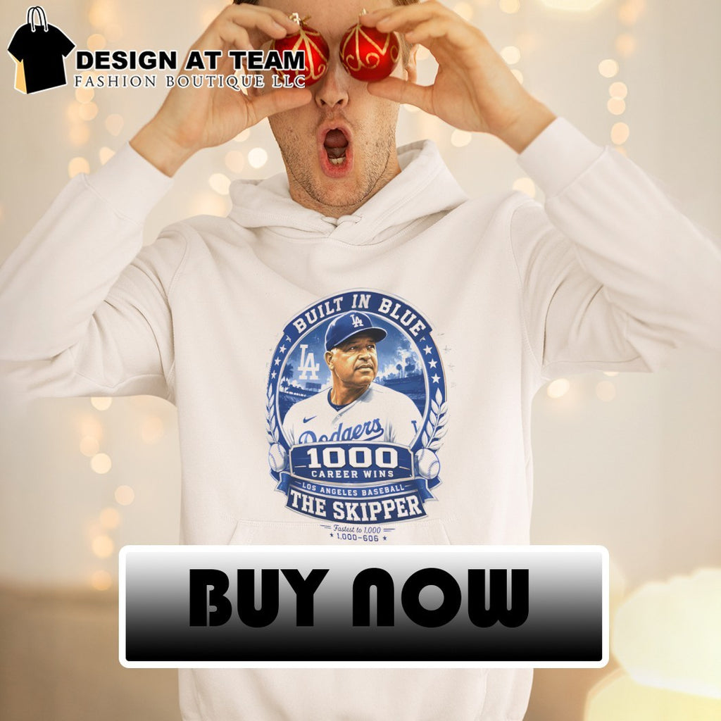 Dave Roberts Los Angeles Dodgers Baseball Built in Blue 1000 Career Wins The Skipper shirt