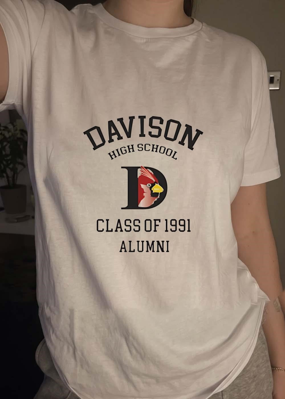 Davison High School Class of 1991 Alumni Cardinal Logo Shirt