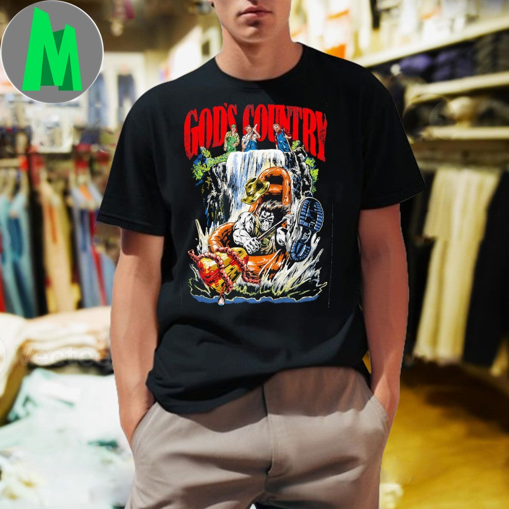 Design God’s Country Cartoon River Rafting Graphic T-Shirt