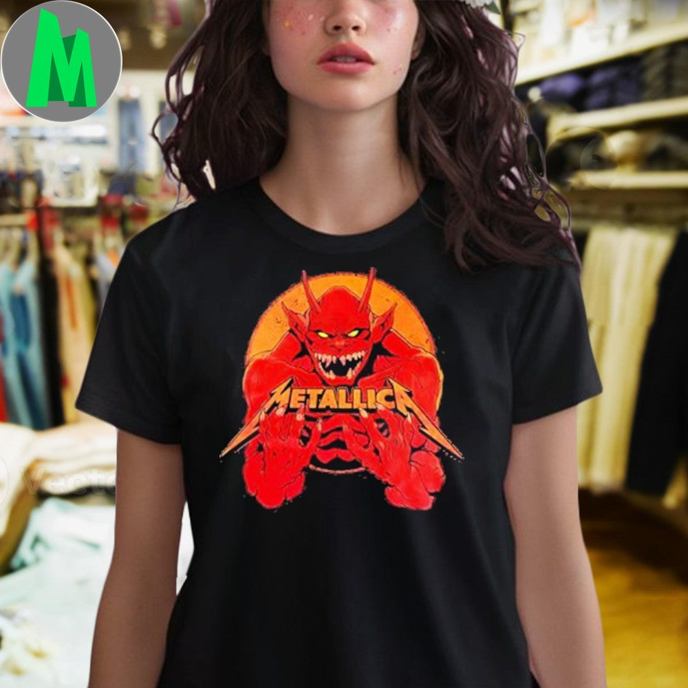 Design Metallica Fire Demon Exclusive Tee M72 World Tour 2025 Shirt