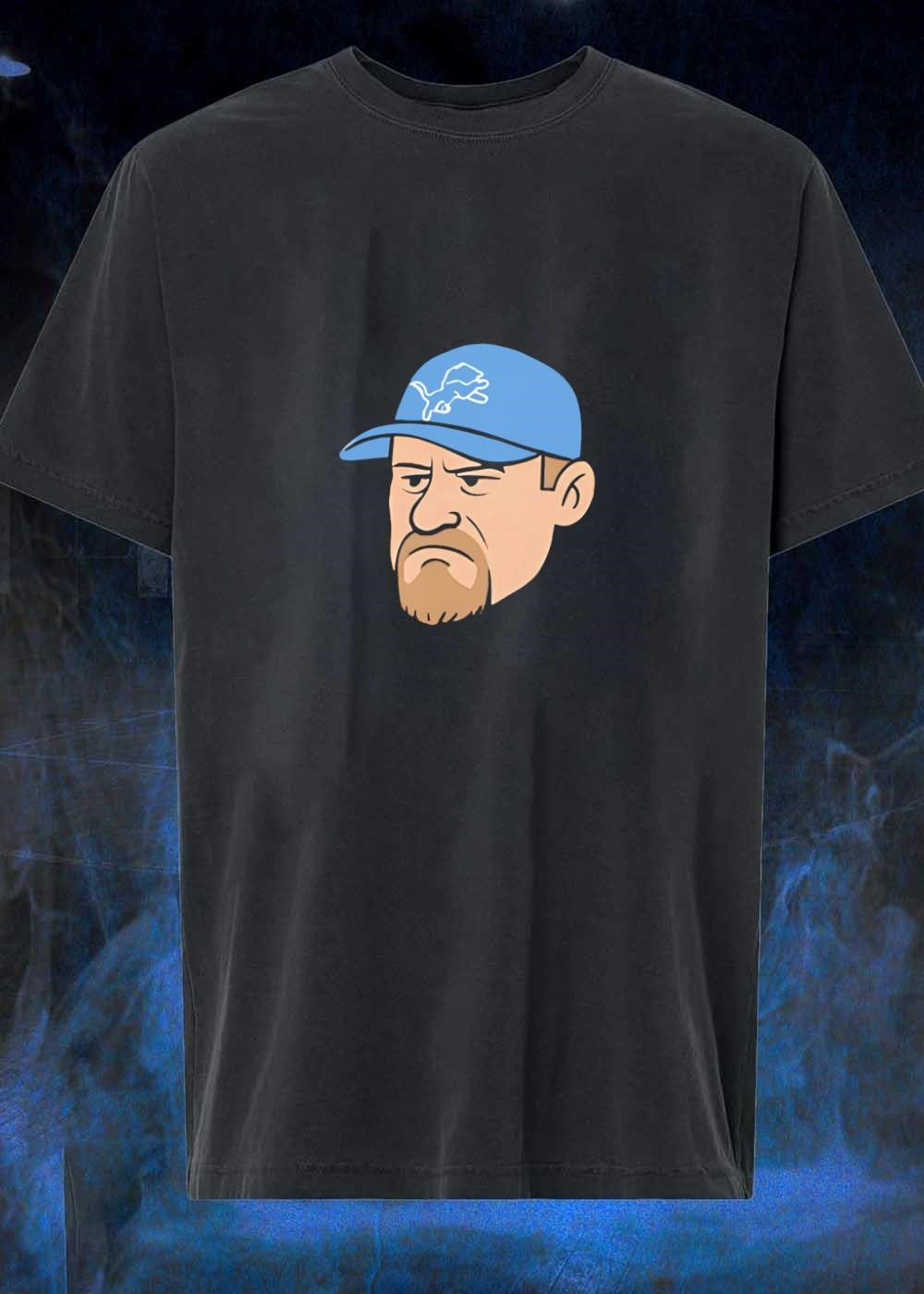 Detroit Lions Grumpy Man Mascot Logo Sport Football Team T-Shirt