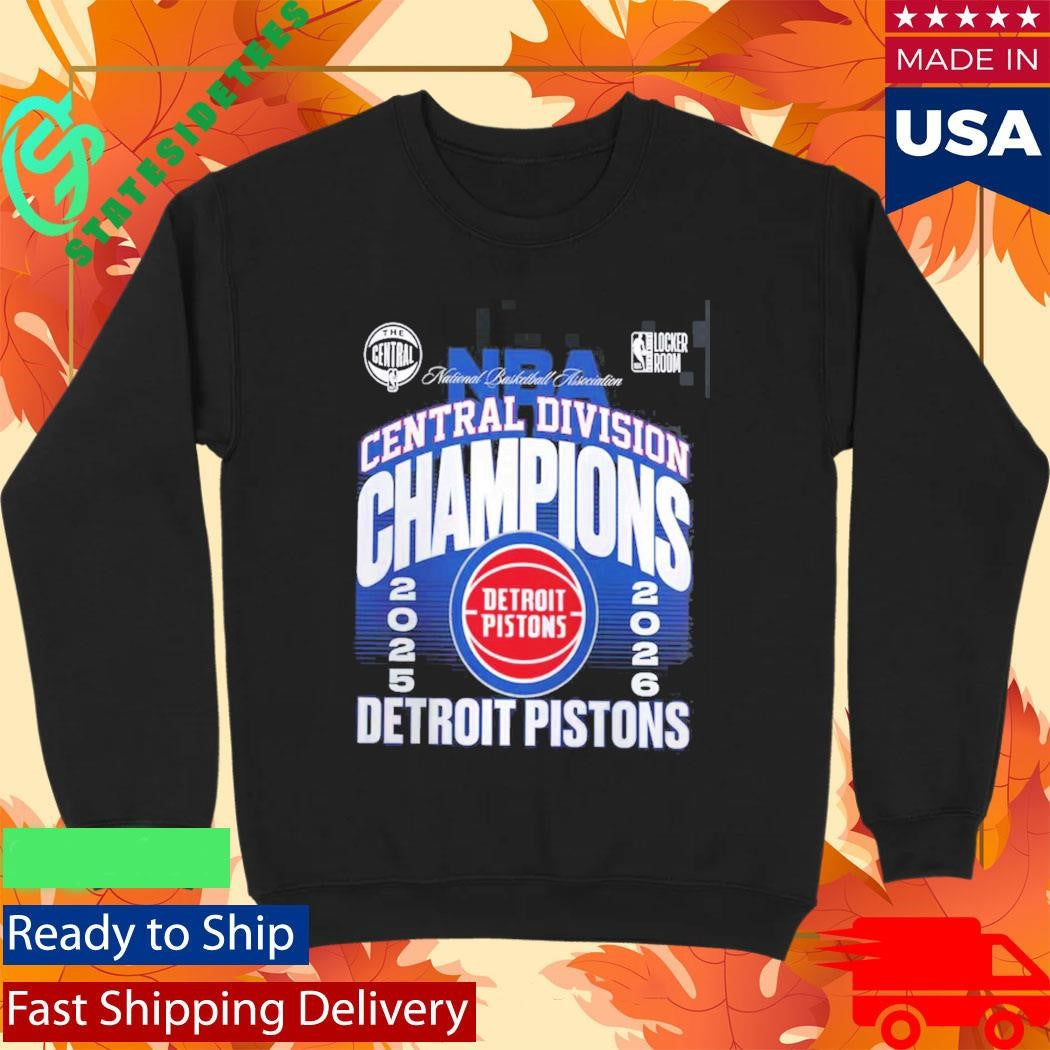 Detroit Pistons 2026 NBA Central Division Champions Locker Room T-Shirt