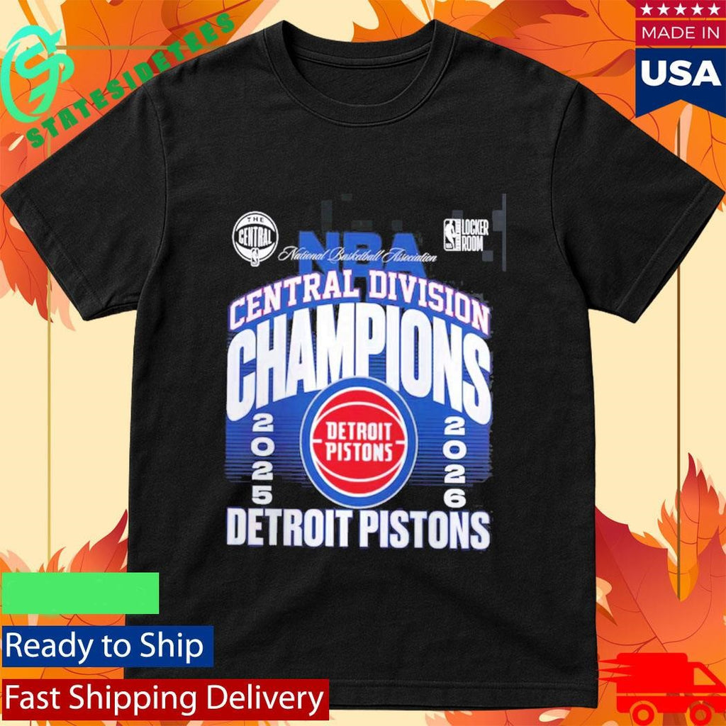 Detroit Pistons 2026 NBA Central Division Champions Locker Room T-Shirt
