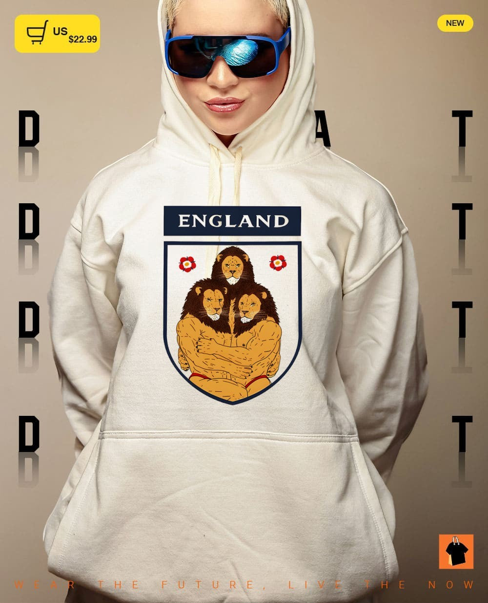 England Soccer Three Lions World Cup 2026 parody shirt