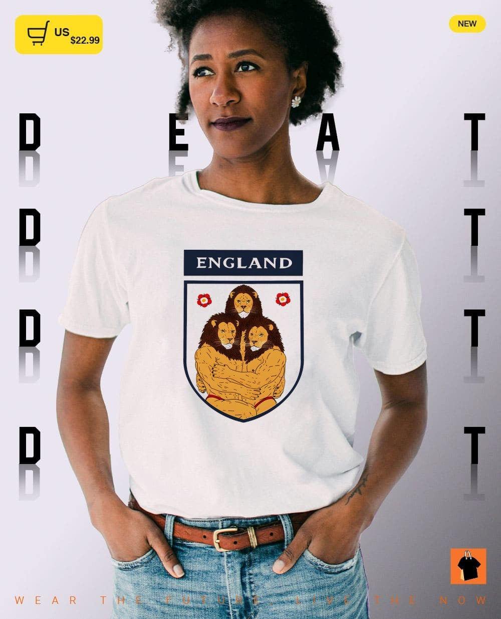 England Soccer Three Lions World Cup 2026 parody shirt