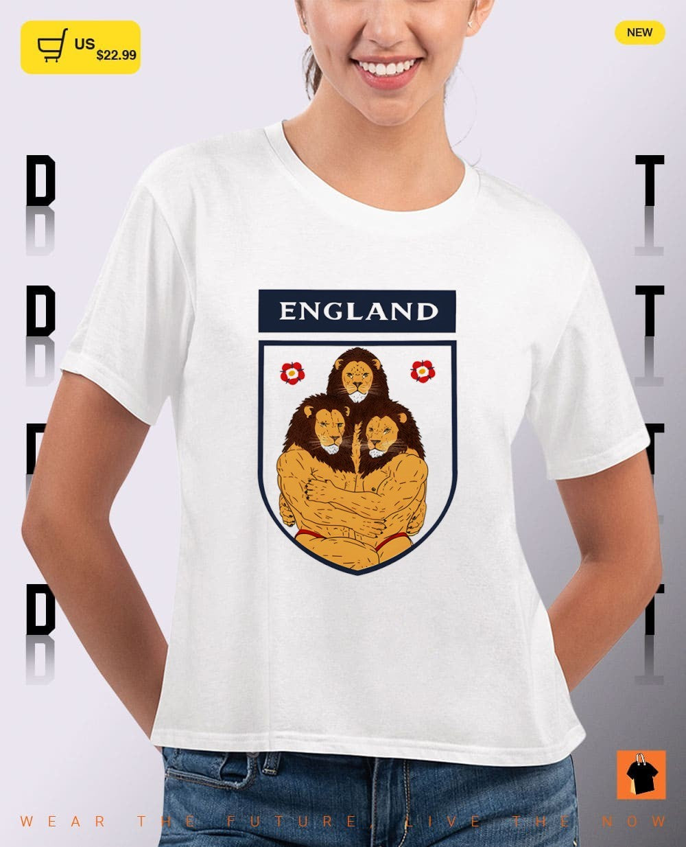England Soccer Three Lions World Cup 2026 parody shirt