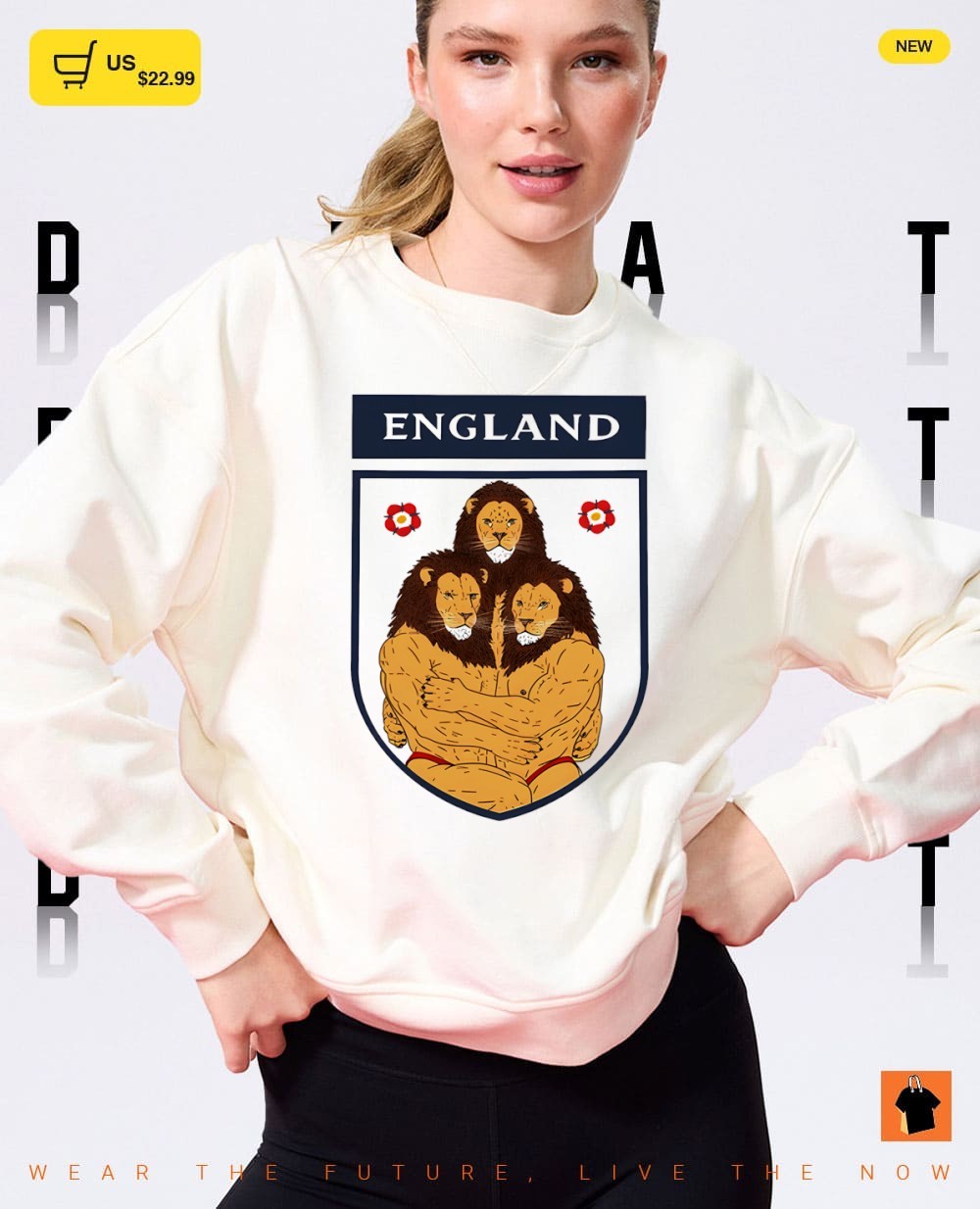 England Soccer Three Lions World Cup 2026 parody shirt