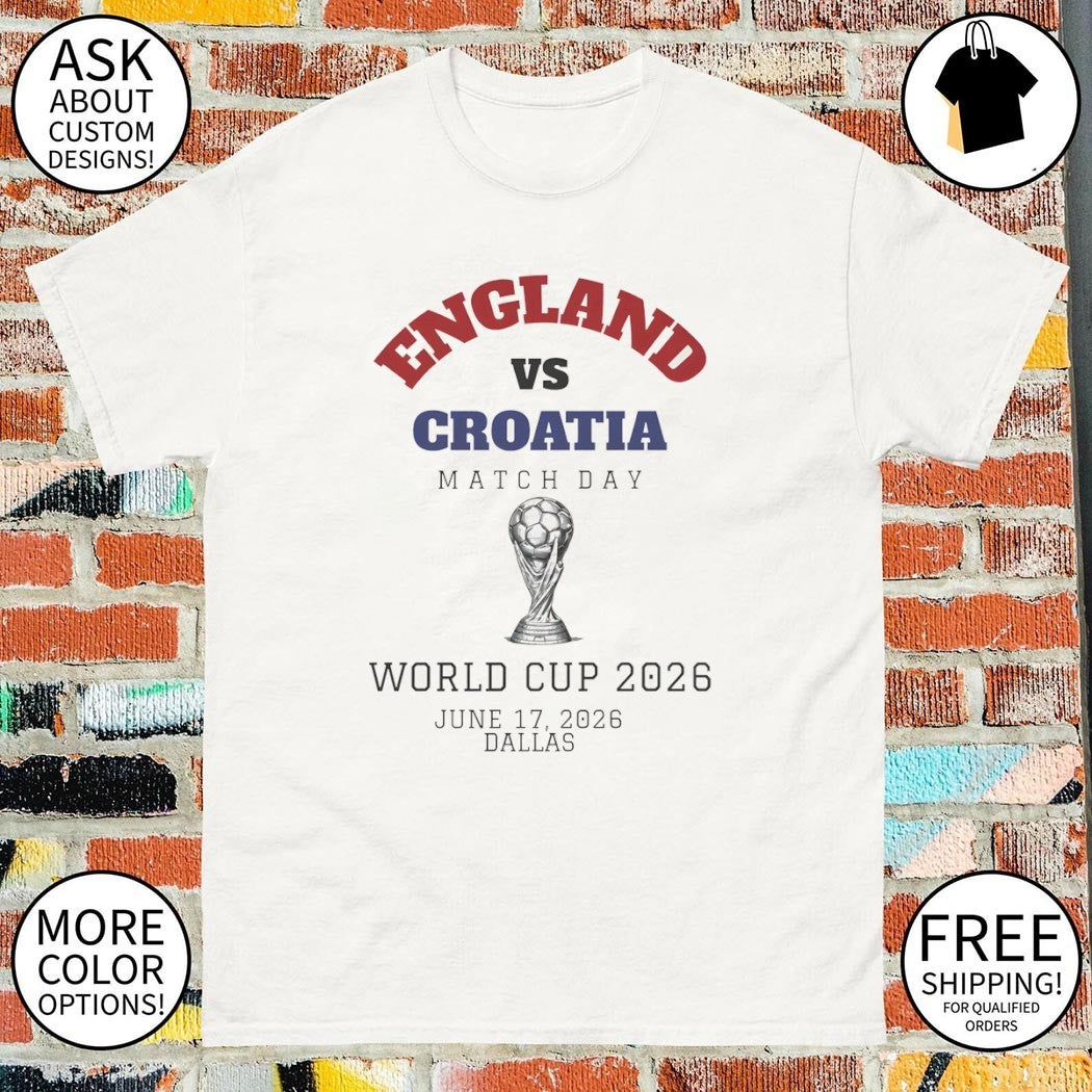England vs Croatia Soccer Matchday World Cup 2026 shirt