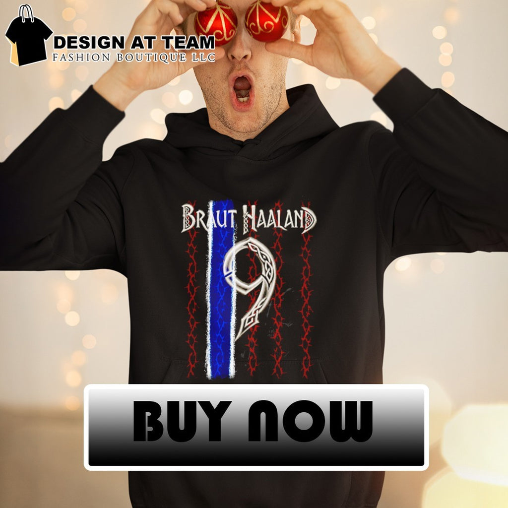 Erling Braut Haaland Norway flag sword 9 Viking shirt