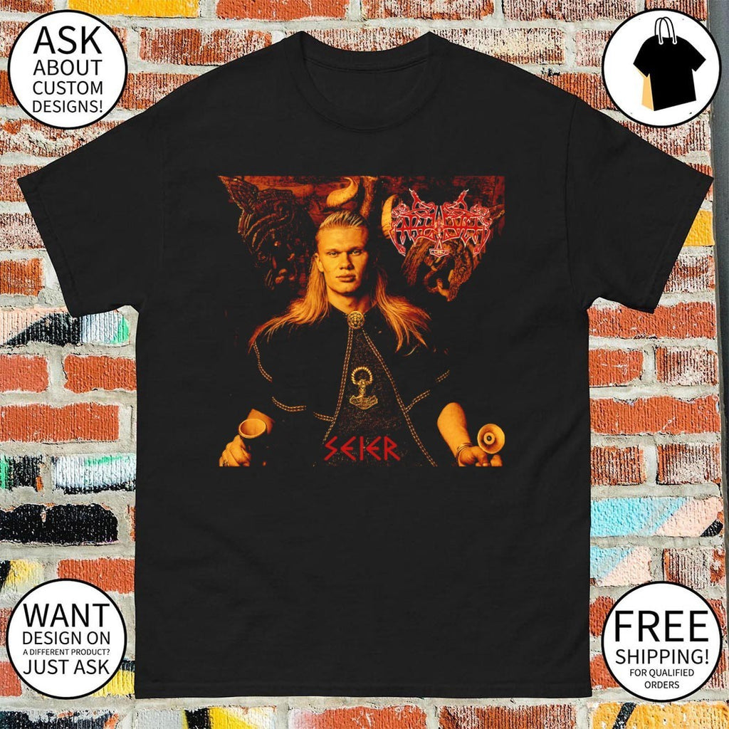 Erling Haaland Norway Soccer Eld Seier True Norwegian Black Metal 2026 shirt