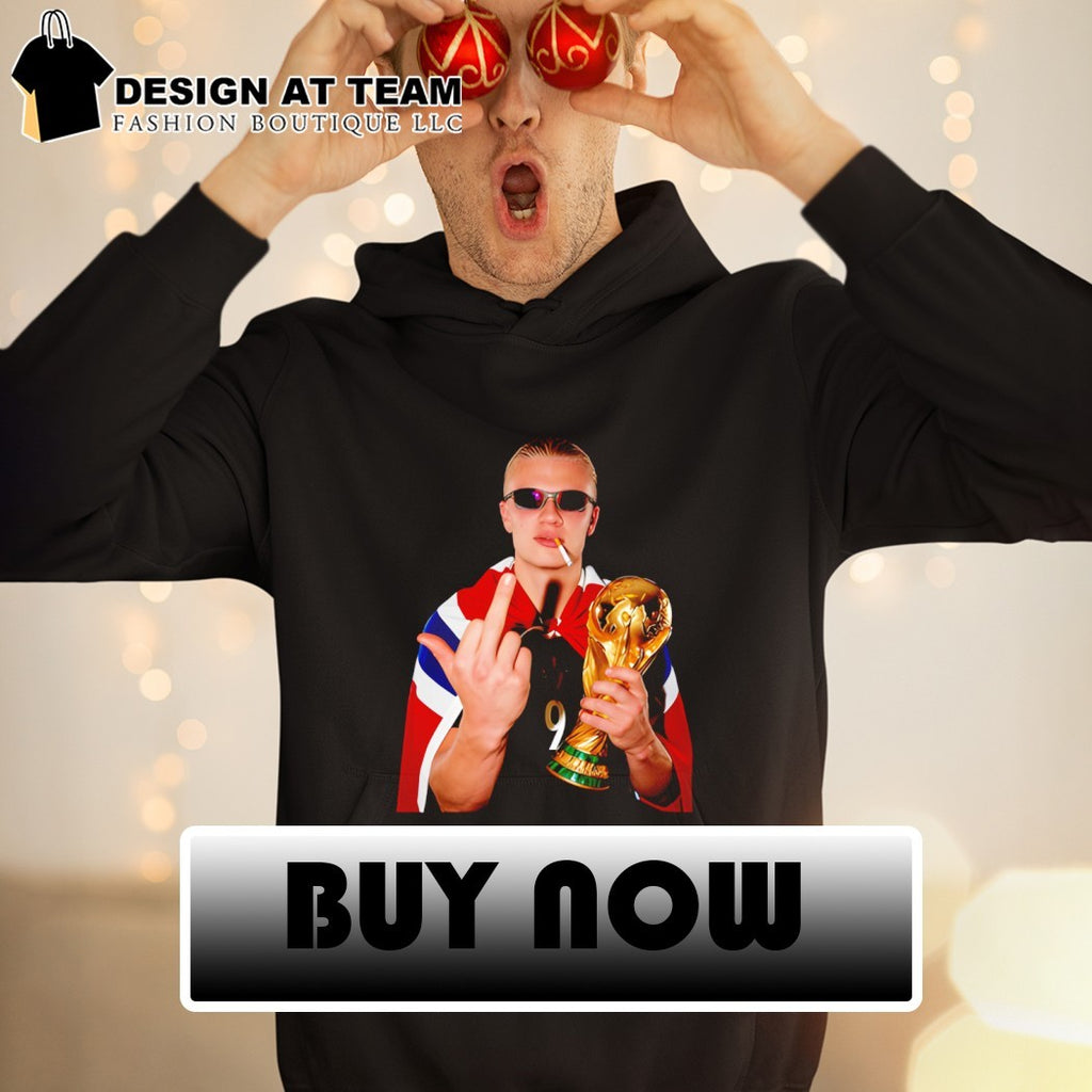 Erling Haaland Norway Soccer middle finger smoking World Cup 2026 shirt