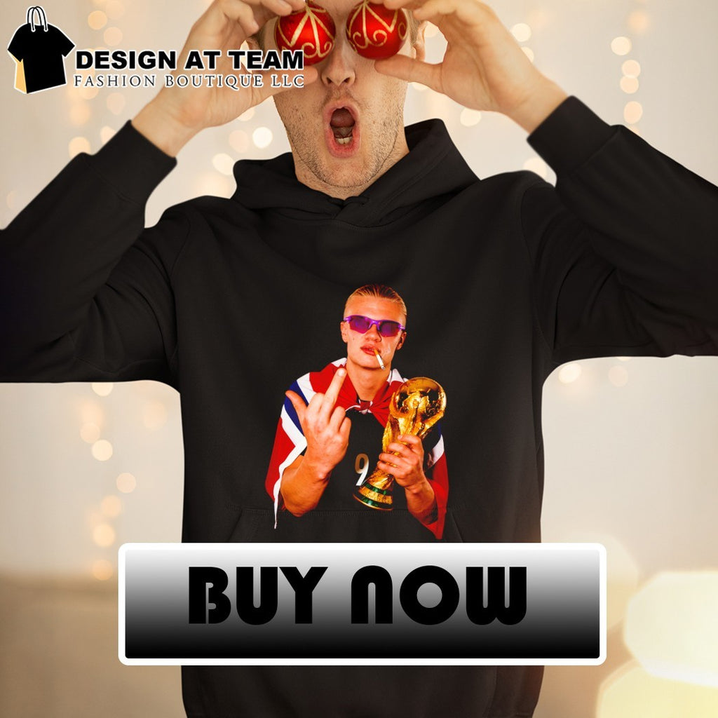 Erling Haaland Norway middle finger and smoking World Cup 2026 shirt
