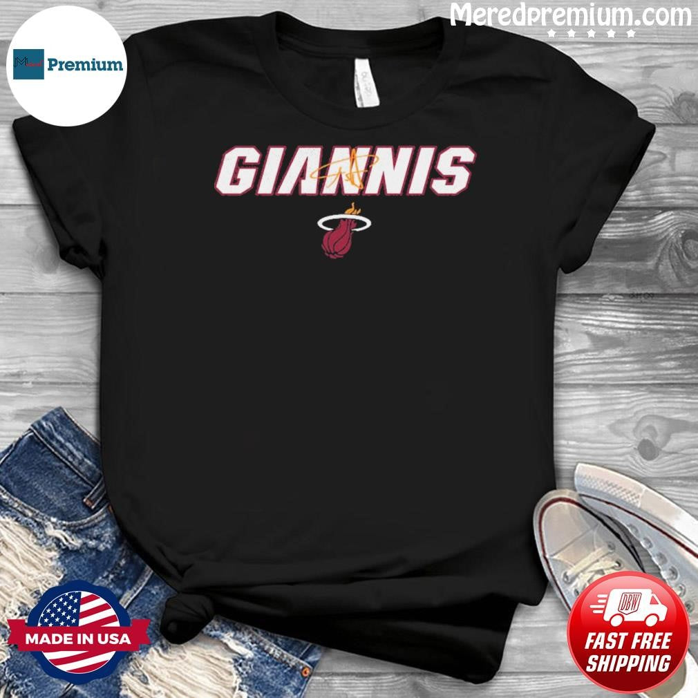 Giannis Antetokounmpo Miami Heat Team Font shirt