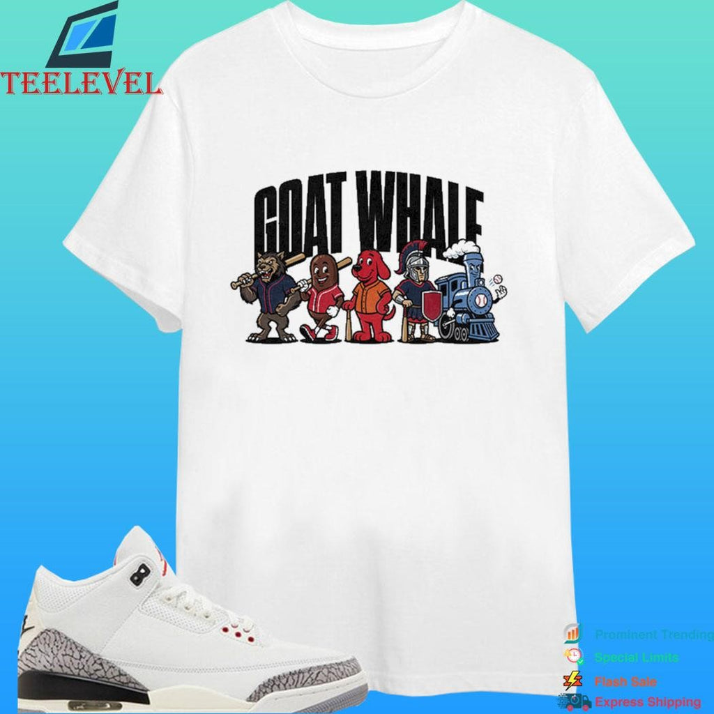 Goat Whale Mascot Baseball Shirt