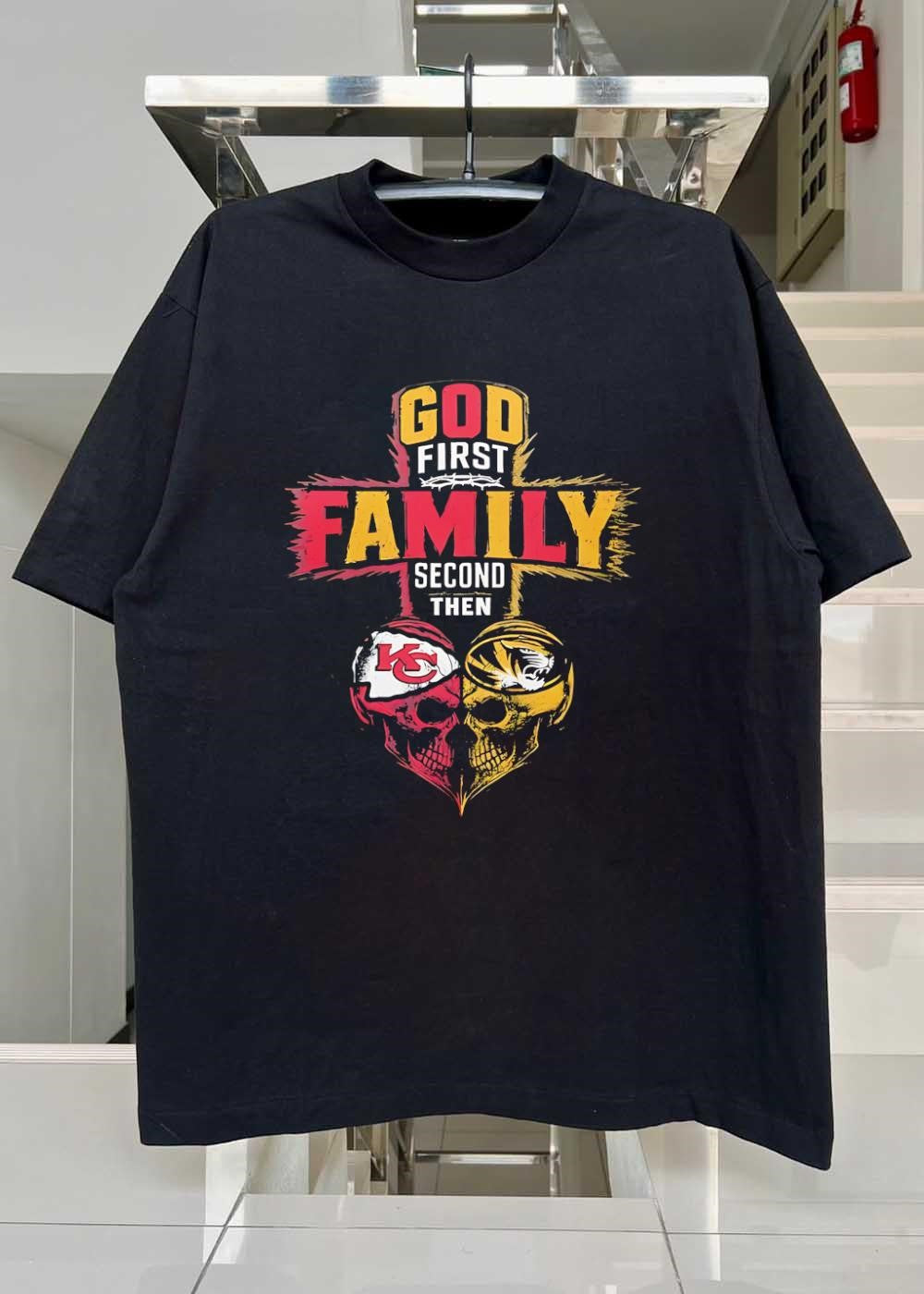 God First Family Second Then Kansas City Chiefs Missouri Tigers shirt