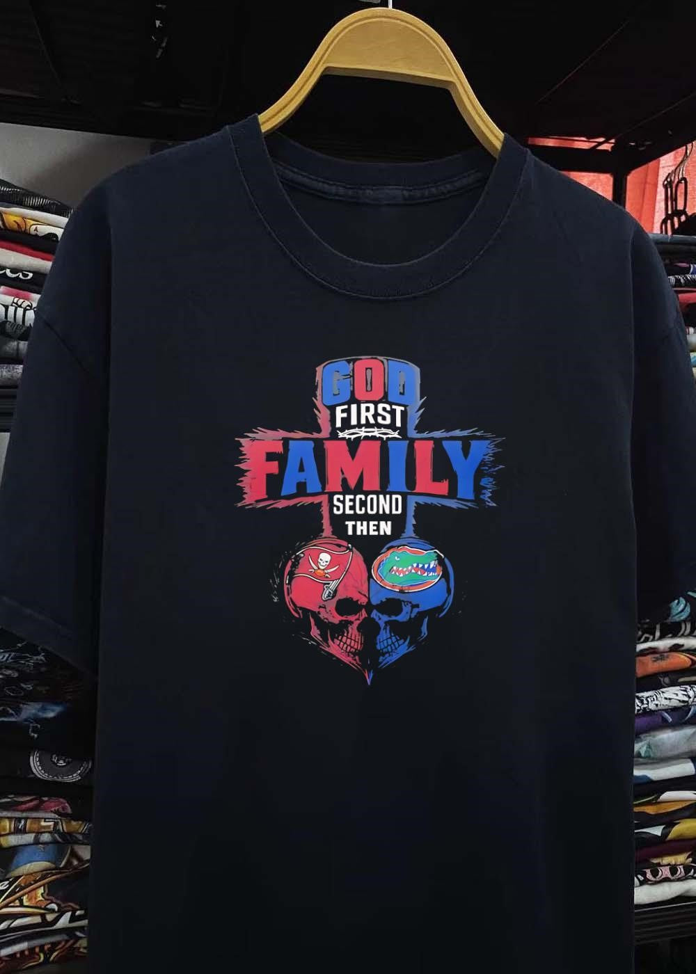 God First Family Second Then Tampa Bay Buccaneers And Florida Gators Skull shirt