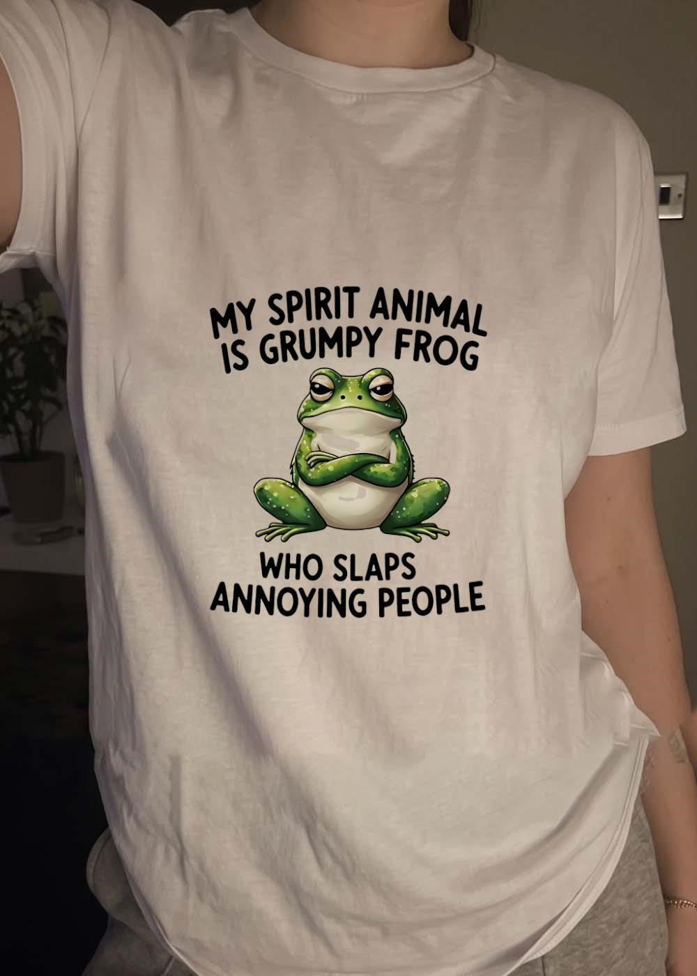 Grumpy Frog Slaps Annoying People My Spirit Animal T-Shirt