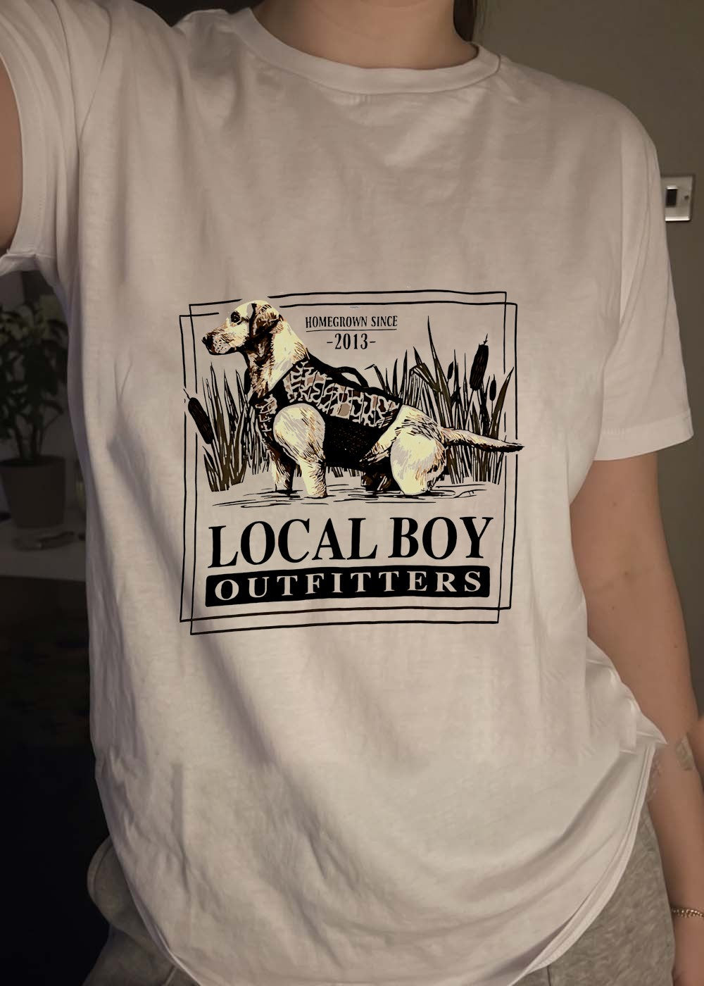 Homegrown Since 2013 Local Boy Outfitters Hunting Retriever T-Shirt