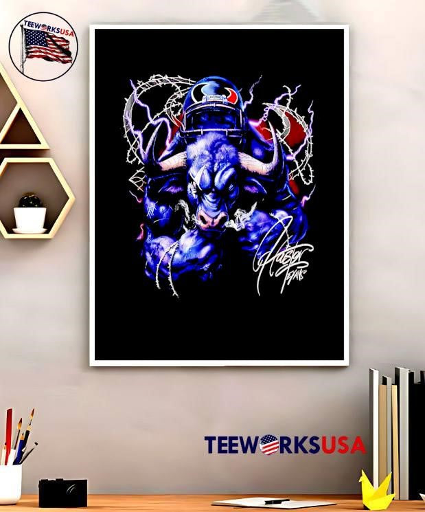 Houston Texans Angry Bull Football Helmet Barbed Wire Graphic shirt
