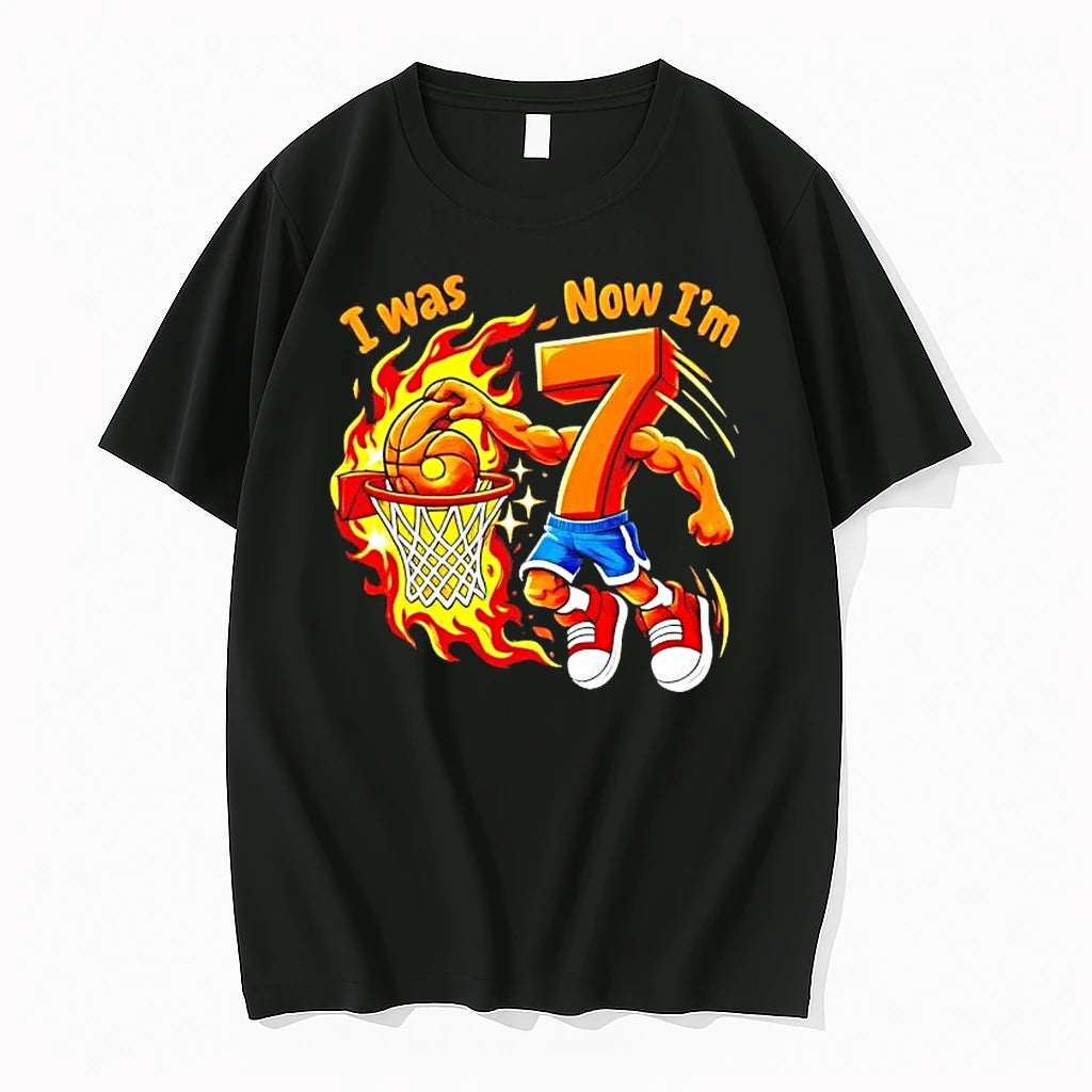 I Was I Was 6 Now Im 7 Basketball 67 Birthday Tshirts Sweater