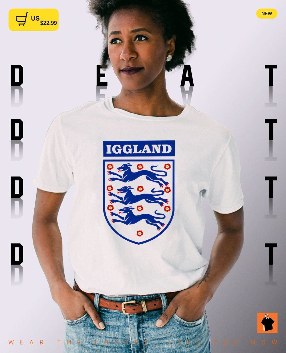 Iggland England Soccer Three Lions World Cup 2026 parody shirt