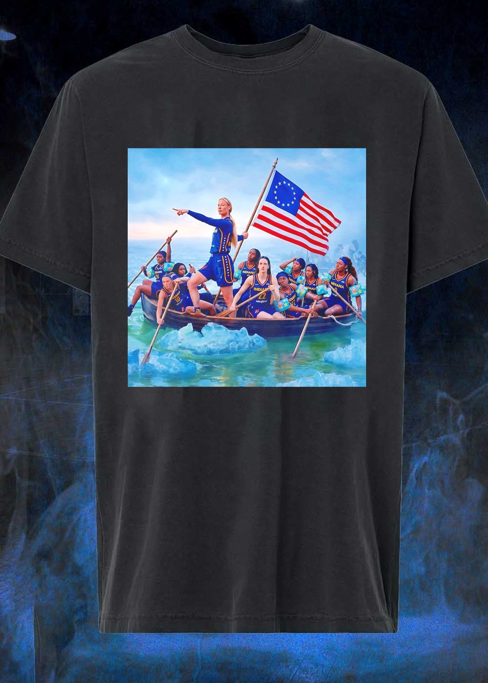 Indiana Fever Poster Crossing The Delaware With Floaties Indiana Fever T-Shirt