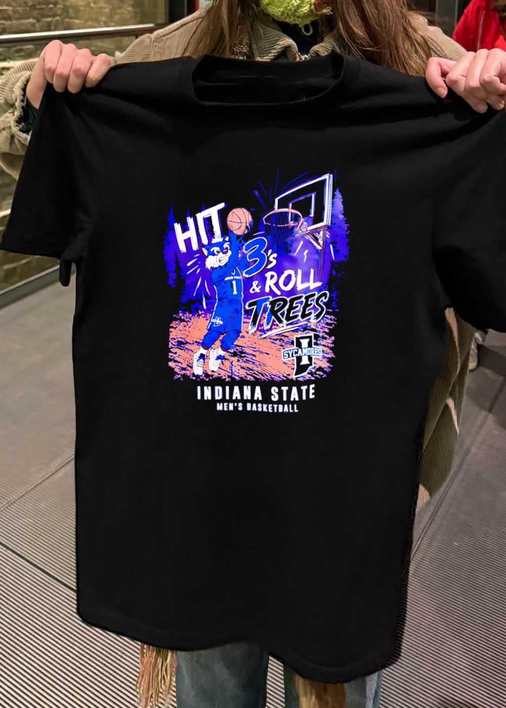 Indiana State Men’s Basketball Hit 3’s and Roll Trees Sycamores T-Shirt