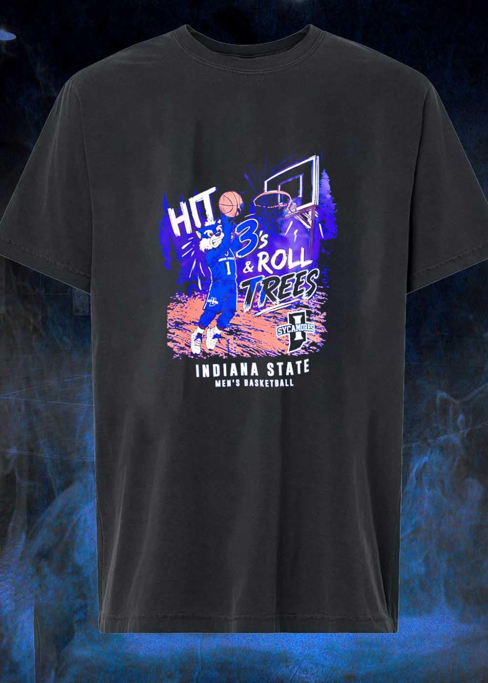 Indiana State Men’s Basketball Hit 3’s and Roll Trees Sycamores T-Shirt
