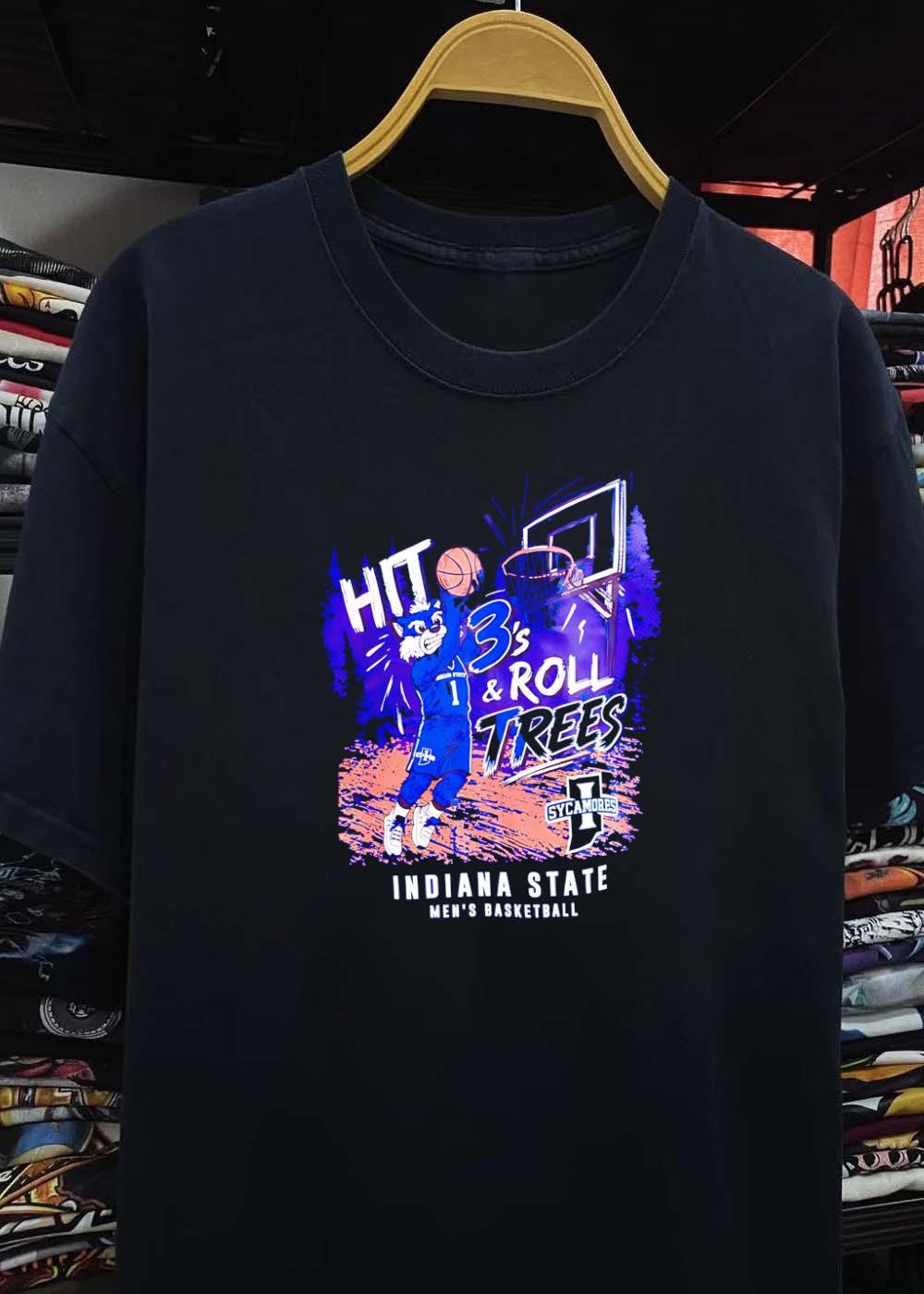 Indiana State Men’s Basketball Hit 3’s and Roll Trees Sycamores T-Shirt
