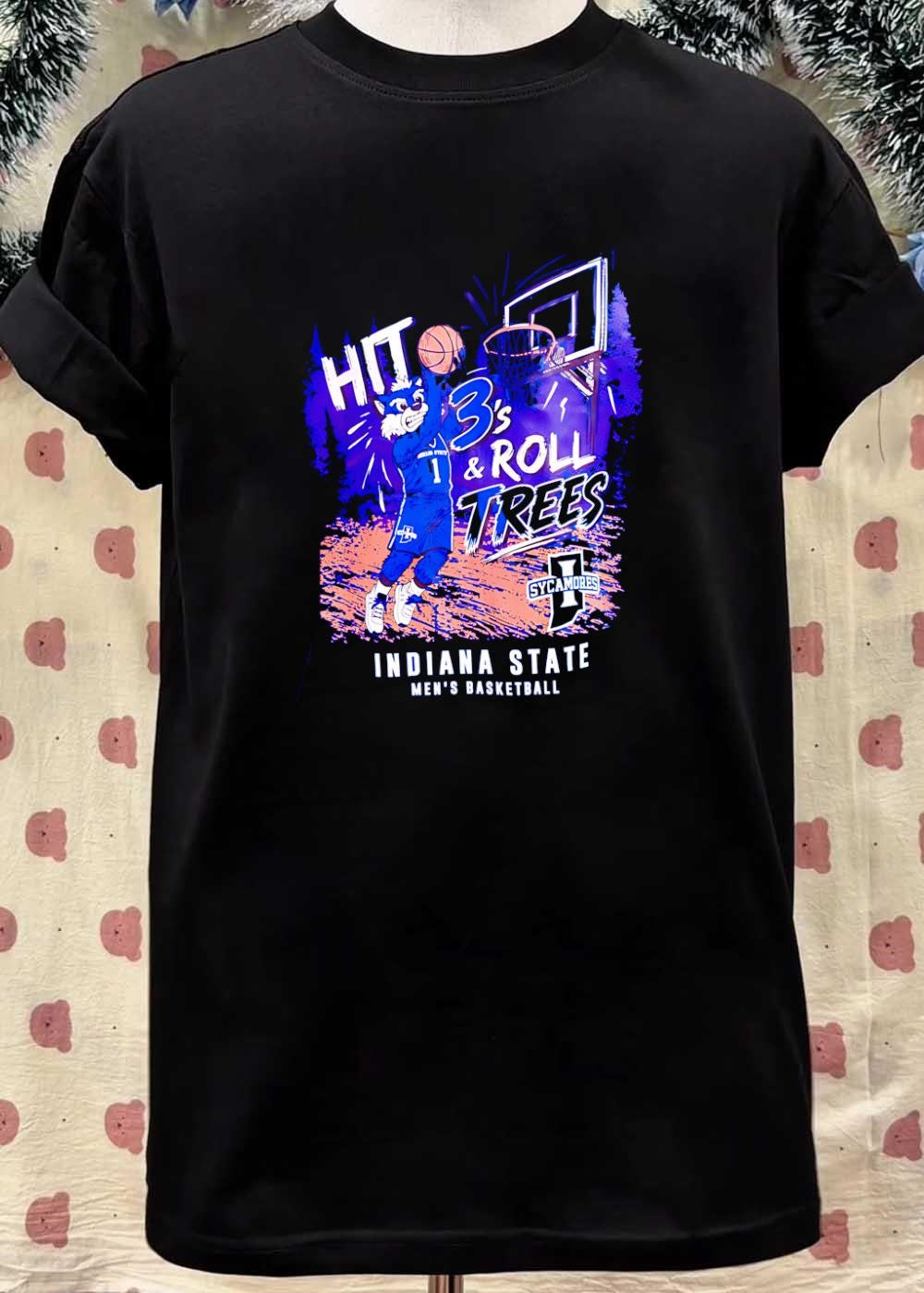 Indiana State Men’s Basketball Hit 3’s and Roll Trees Sycamores T-Shirt