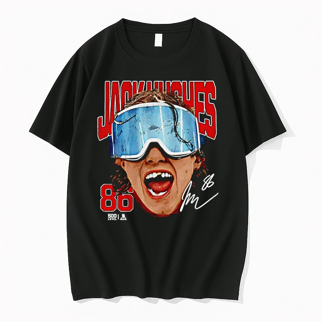 Jack Hughes New Jersey Goggles Signatures Tshirts Sweater