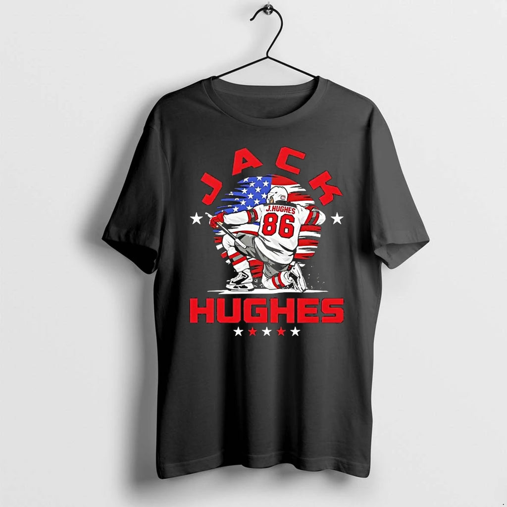 Jack Hughes New Jersey Usa Flag Celebration Tshirts Sweater