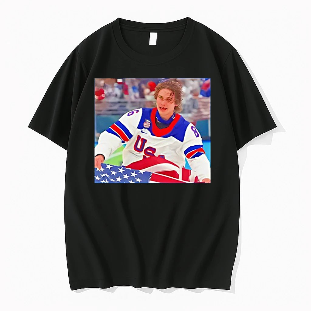 Jack Hughes Usa Hockey Photo Tshirts Sweater