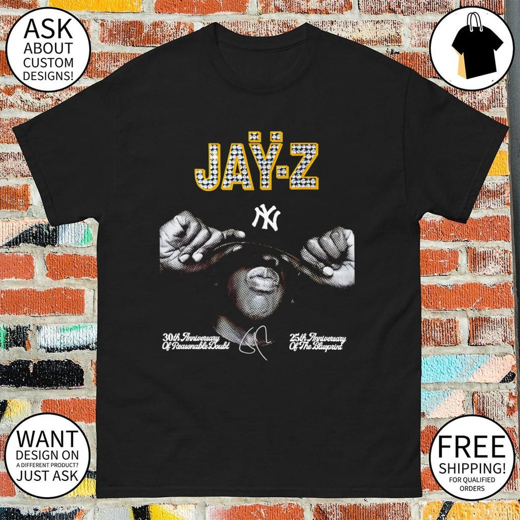 Jay-Z Yankee Stadium Reasonable Doubt The Blueprint 25th Anniversary signature shirt