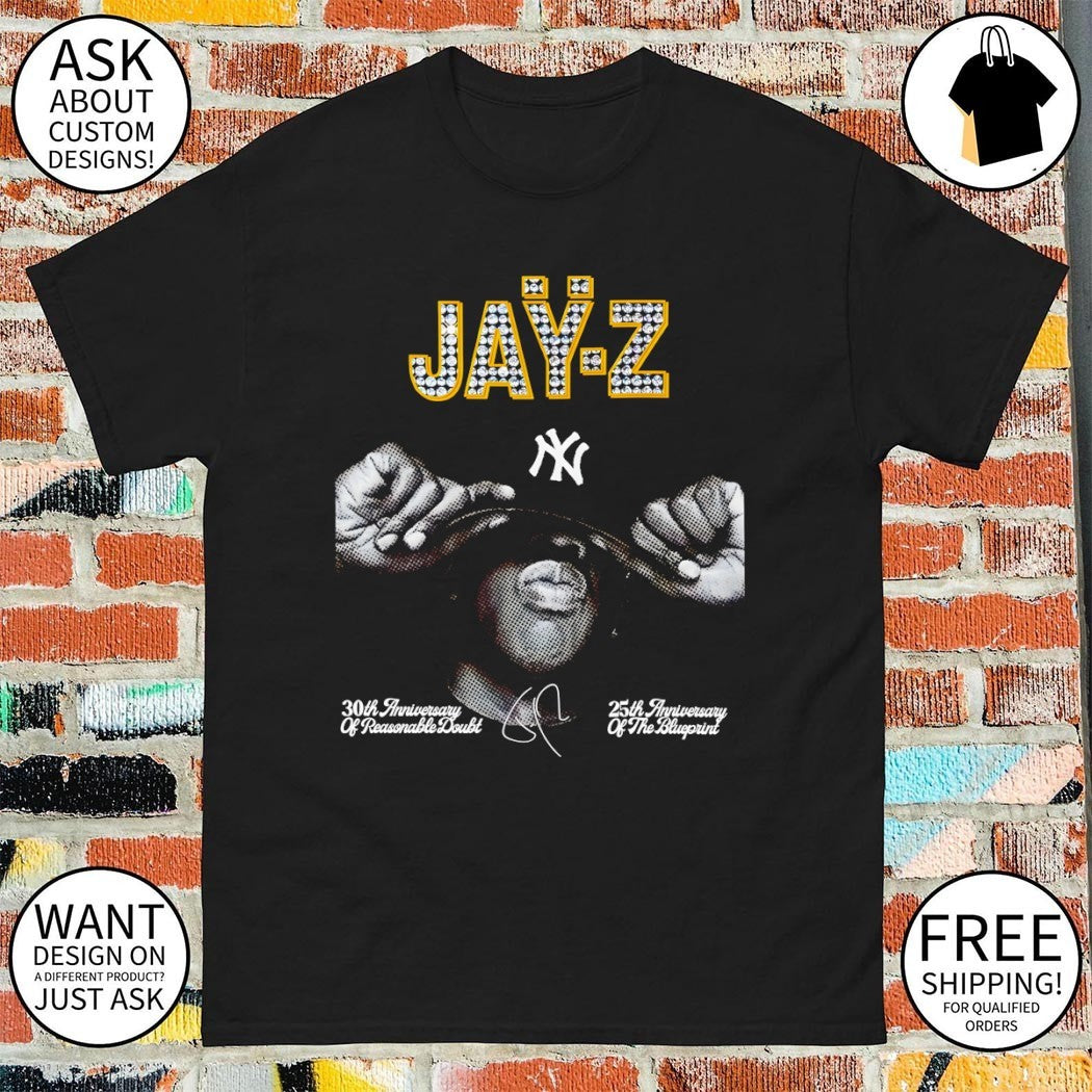 Jay-Z Yankee Stadium Reasonable Doubt The Blueprint 25th Anniversary signature shirt
