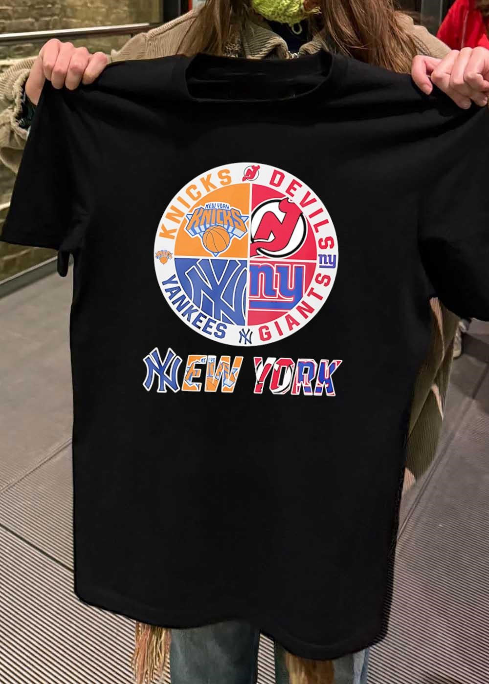 Knicks Devils Yankees Giants New York Sports Fan Logo shirt