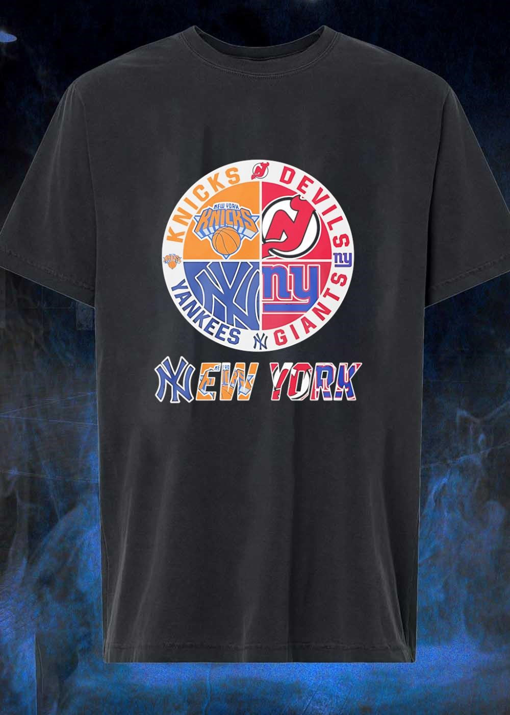 Knicks Devils Yankees Giants New York Sports Fan Logo shirt
