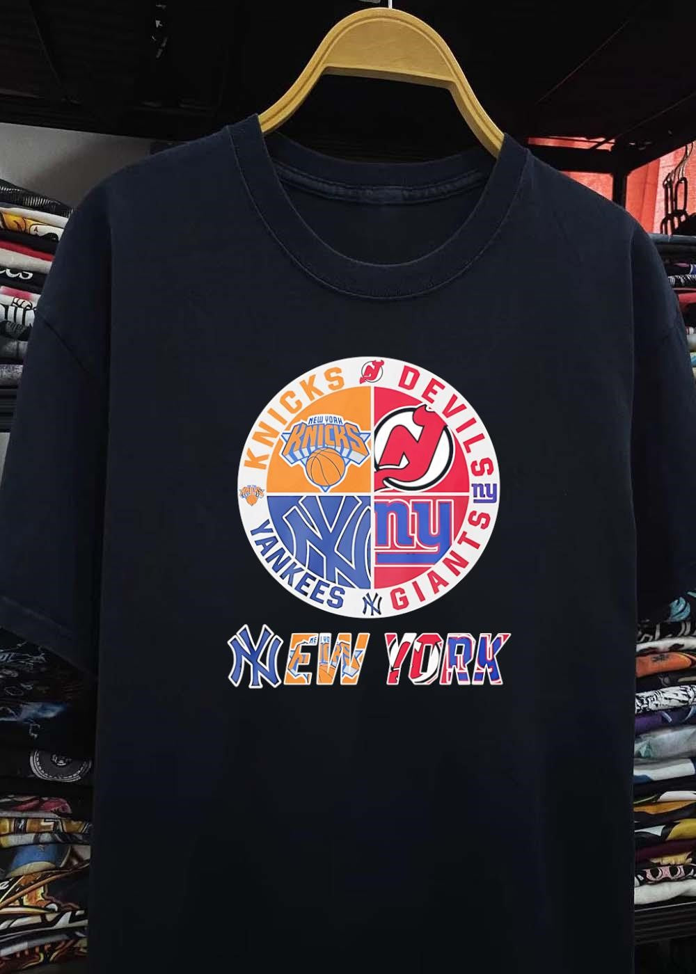 Knicks Devils Yankees Giants New York Sports Fan Logo shirt