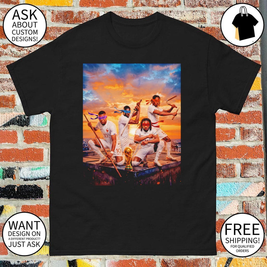 Kylian Mbappe Ousmane Dembele x Ninja Turtle France Soccer World Cup 2026 shirt
