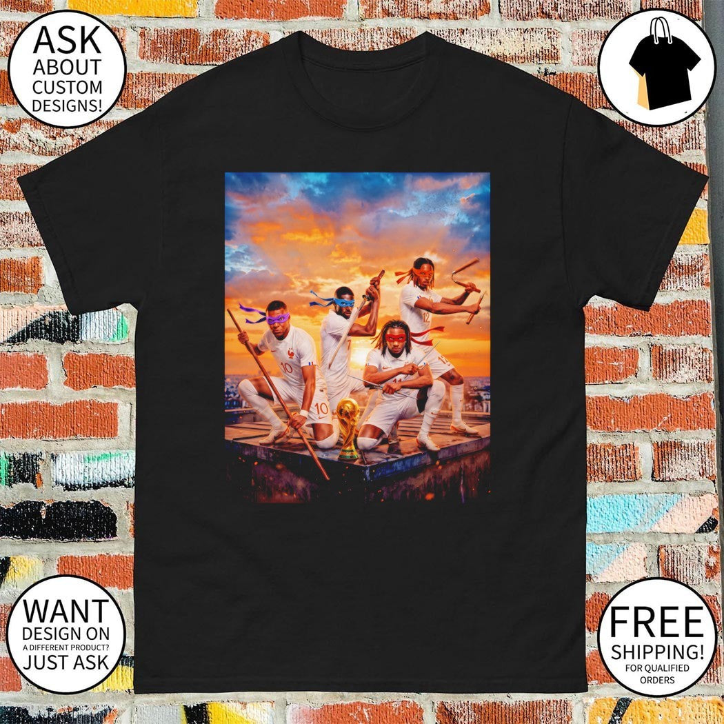 Kylian Mbappe Ousmane Dembele x Ninja Turtle France Soccer World Cup 2026 shirt