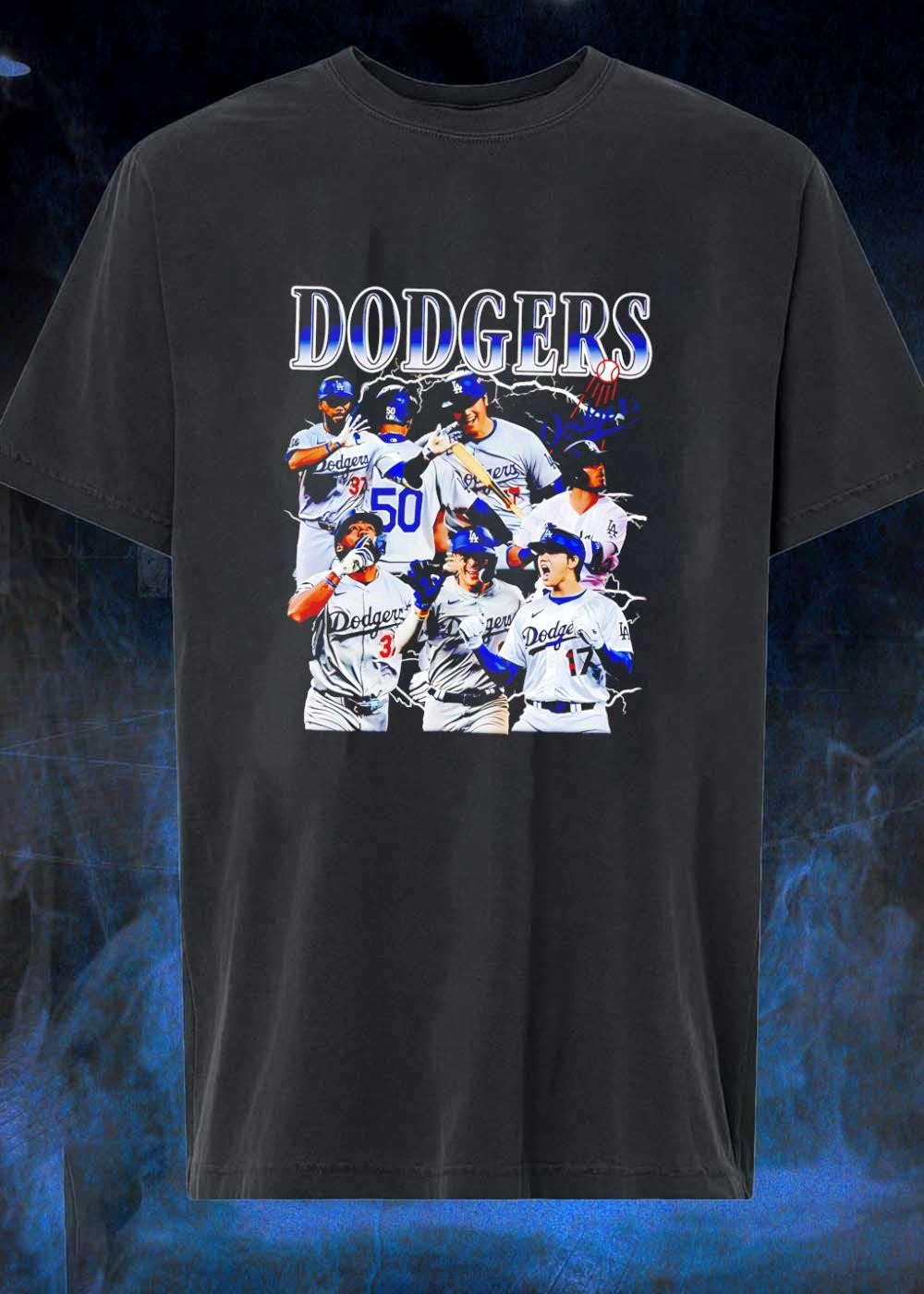 Los Angeles Dodgers Baseball Players Celebrating Team Victory Graphic T-Shirt