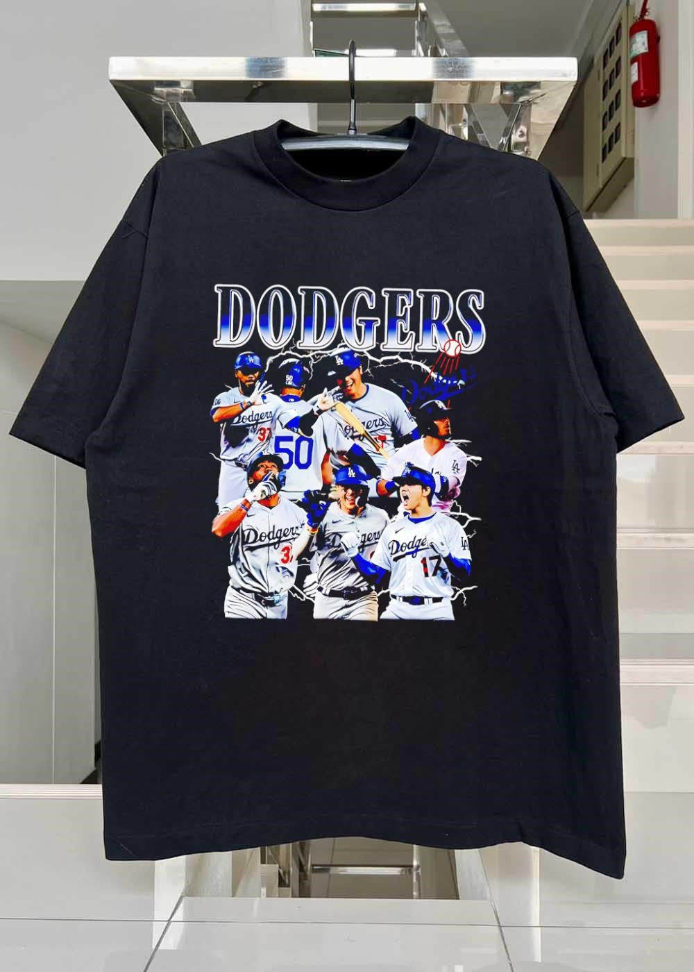 Los Angeles Dodgers Baseball Players Celebrating Team Victory Graphic T-Shirt