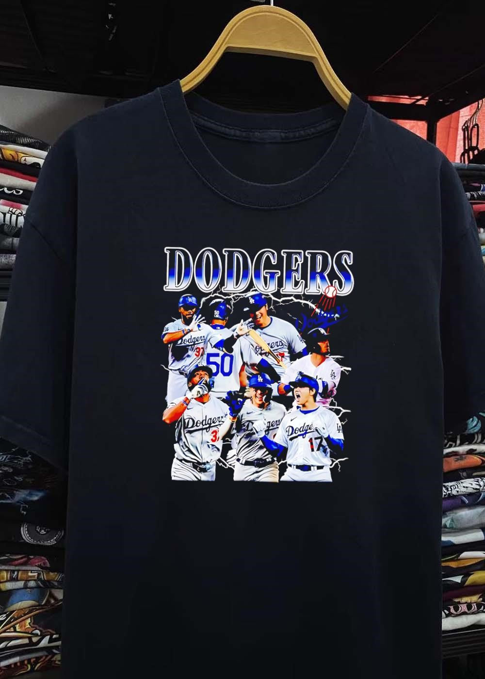 Los Angeles Dodgers Baseball Players Celebrating Team Victory Graphic T-Shirt
