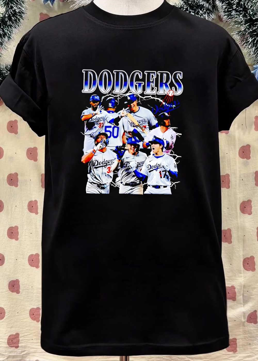 Los Angeles Dodgers Baseball Players Celebrating Team Victory Graphic T-Shirt