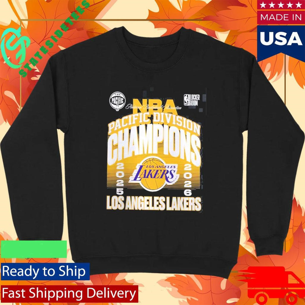 Los Angeles Lakers 2026 NBA Pacific Division Champions Locker Room T-Shirt