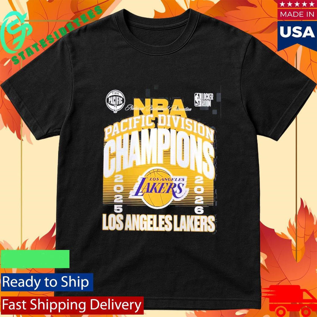 Los Angeles Lakers 2026 NBA Pacific Division Champions Locker Room T-Shirt