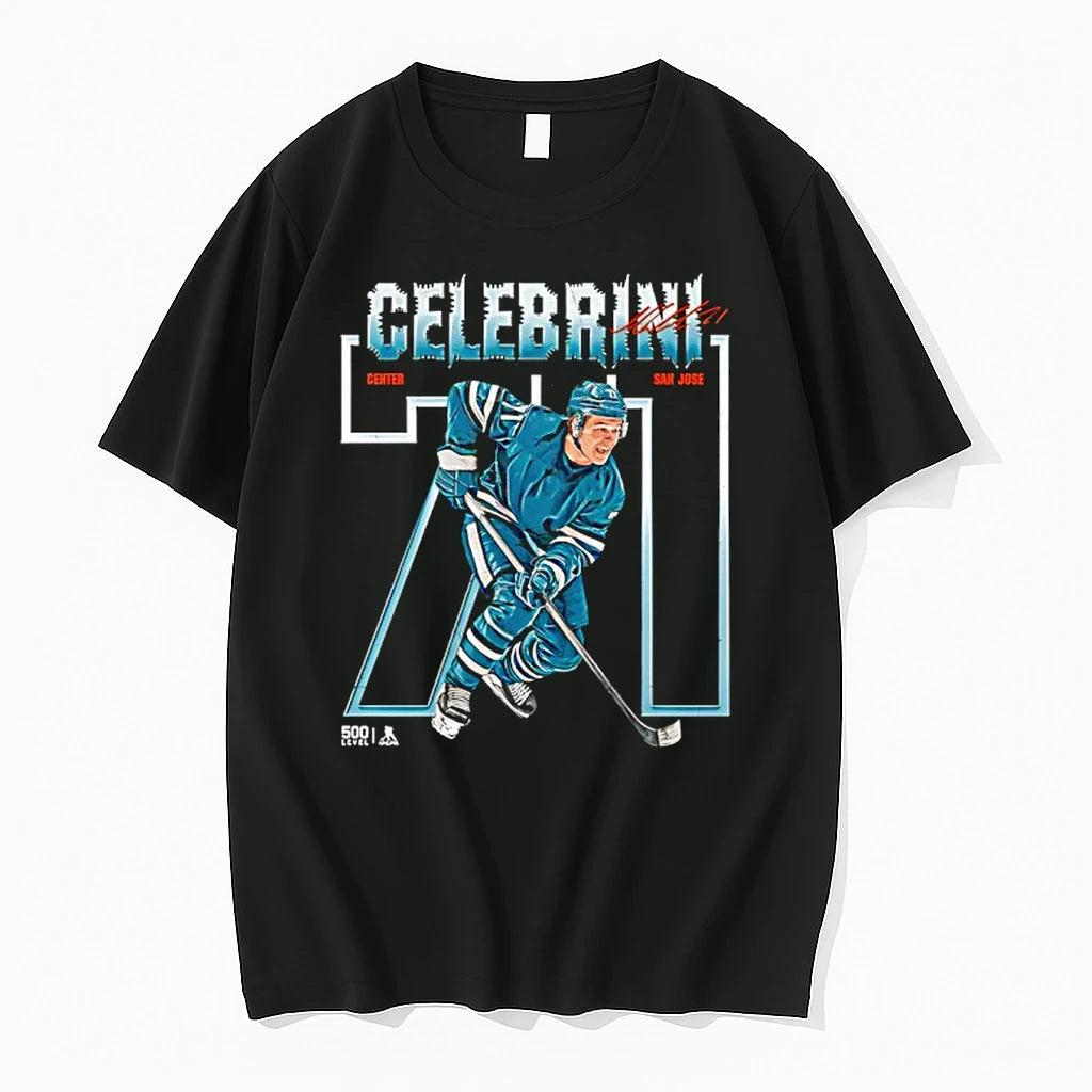 Macklin Celebrini San Jose Number Outline Signatures Tshirts Sweater