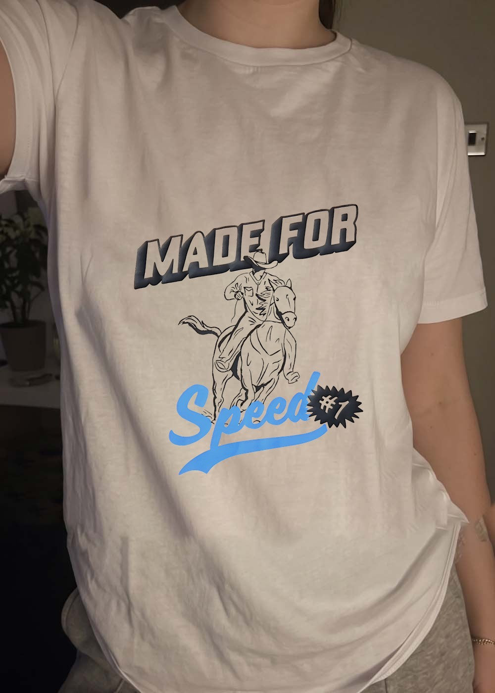Made for Speed #1 Cowboy Riding Horse T-Shirt